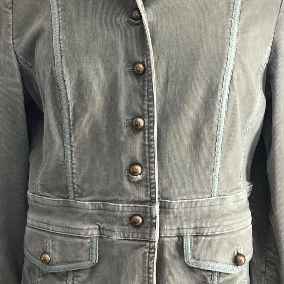 J. Jill Baleaf Military Moss Green Corduroy Blazer Jacket - Moto - Picture 7 of 10